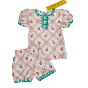 NWT Sugar Bee 4T Ruffle Short Sleeve Lounge Set